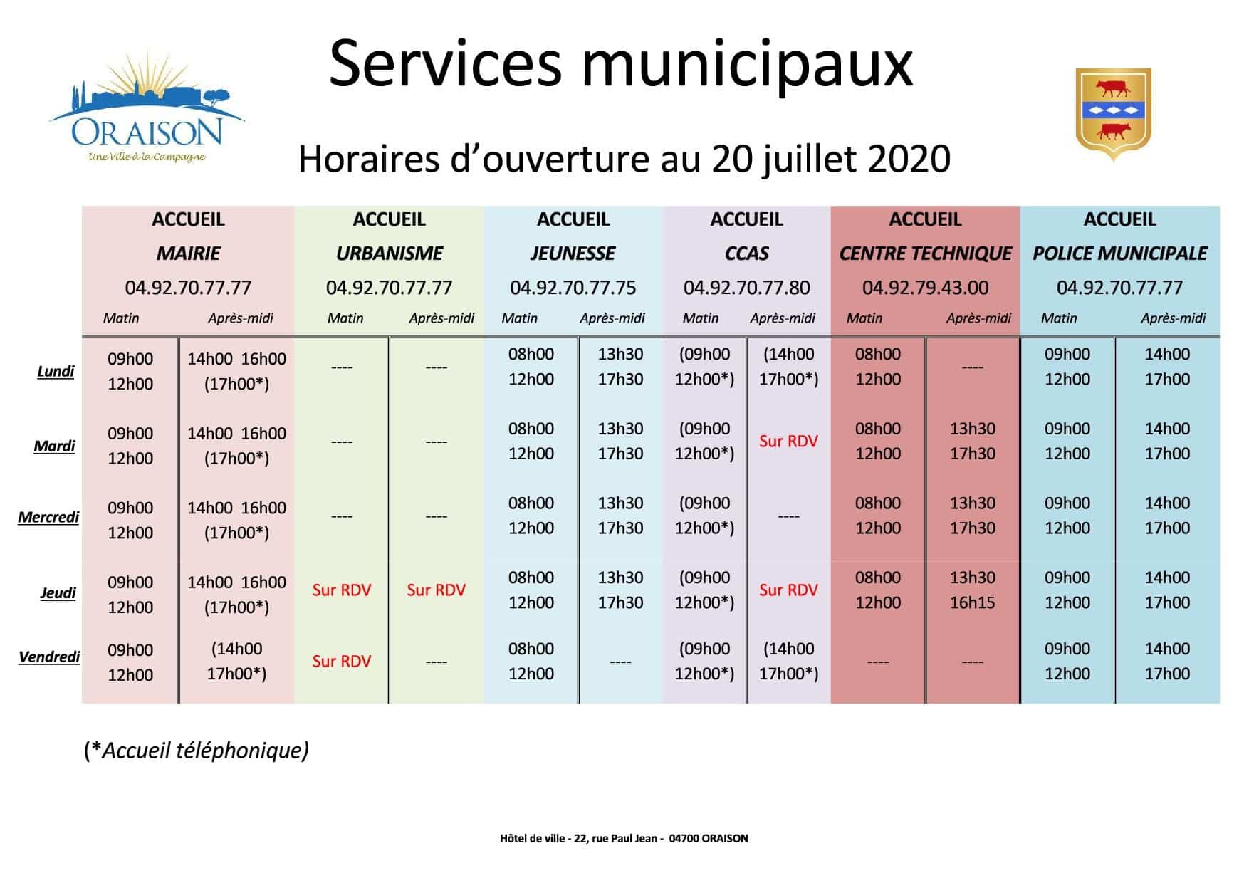 Accueil du public au sein des services de la Ville - ORAISON